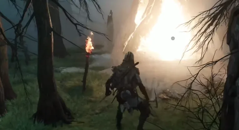 The swamp trails of the Glutted Mire in Mortal Shell II