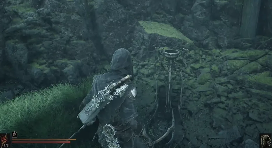 The staircase in the Sunken Village hiding a Revered Gland