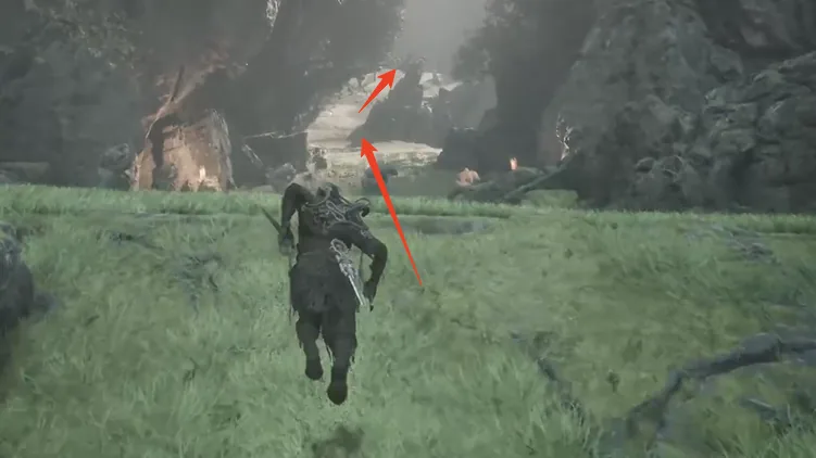 The stone tablet holding a Synaptic Vessel near the One-Legged Wolf