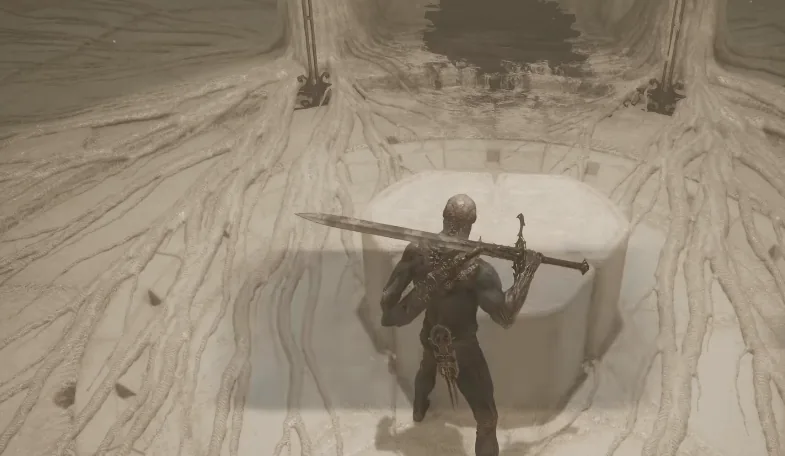 A shell bearer rests at a shrine in Mortal Shell II
